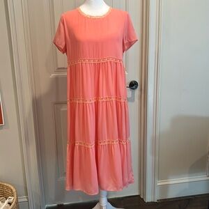 Peach tiered dress